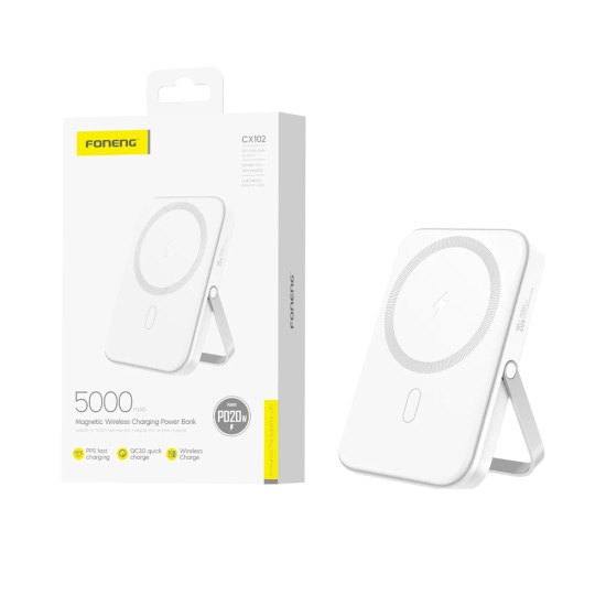 Foneng Wireless Magnetic Power Bank CX102 5000mAh White
